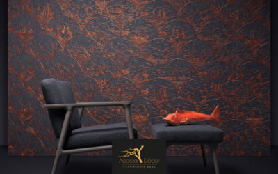 Quelques secondes d’inspiration | Collection Moooi Wallcovering Tokyo Blue | Dessin Indigo Macaque